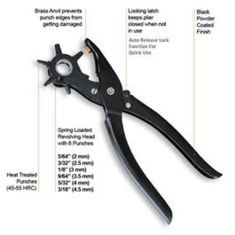 Multi Tool Manual Belt Puncher Maker Machine For Pliers And Straps Revolving Leather Belt Hole Punch Plier